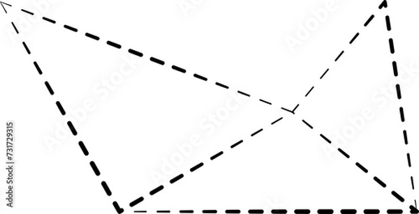 Fototapeta Triangle shapes dash line. Graphic elements