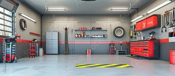 Obraz workshop equipment place, mechanical room