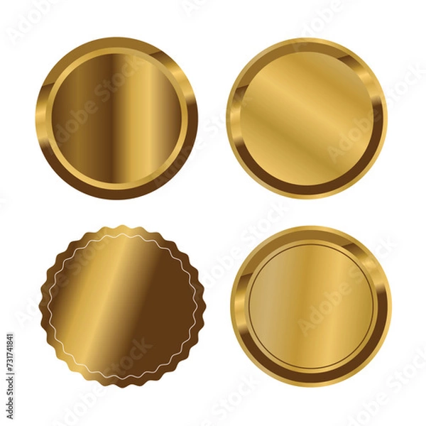 Obraz Golden glossy button badge