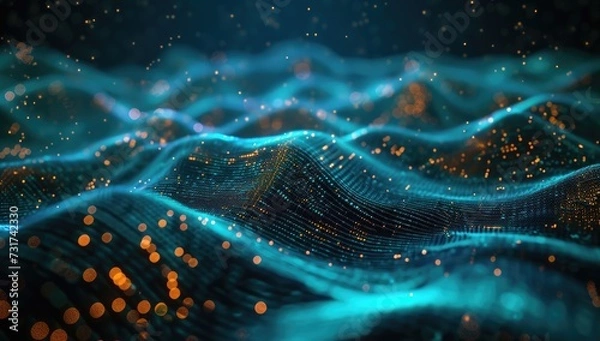 Fototapeta Particle waves electronic Sound