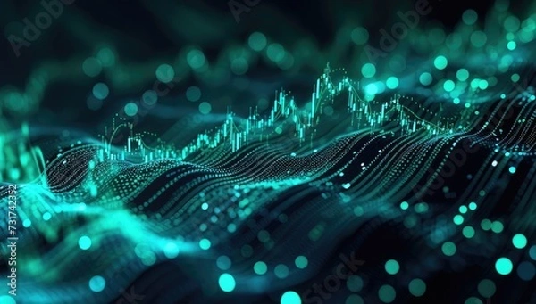 Fototapeta Particle waves electronic Sound