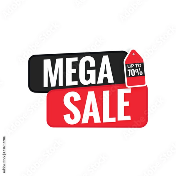 Obraz special Mega Sale tag, meta sale sticker template in HD free download 