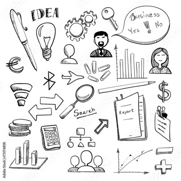 Obraz business icon set