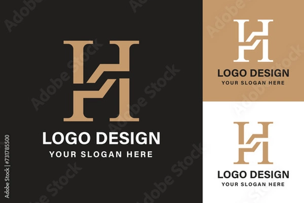 Fototapeta The vector of H alphabet logo design collections for business