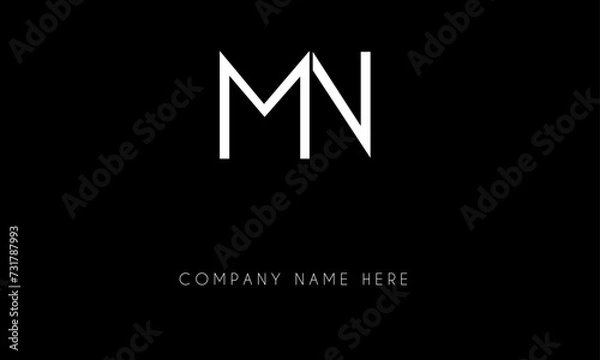 Fototapeta MN or NM Minimal Logo Design Vector Art Illustration 