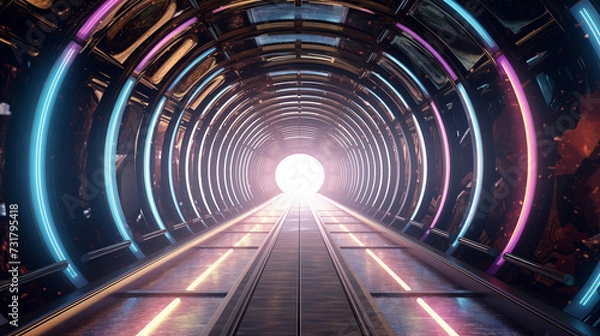 Fototapeta 시공을 초월하는 빛의 터널