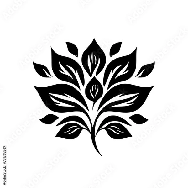 Fototapeta Silhouette rose, rose vector, flower svg, vector flower, herb, branch, line art, outline, eps, png, svg, flower, floral, vector, leaf, plant, nature, tree, leaves, illustration, spring, flora, design,