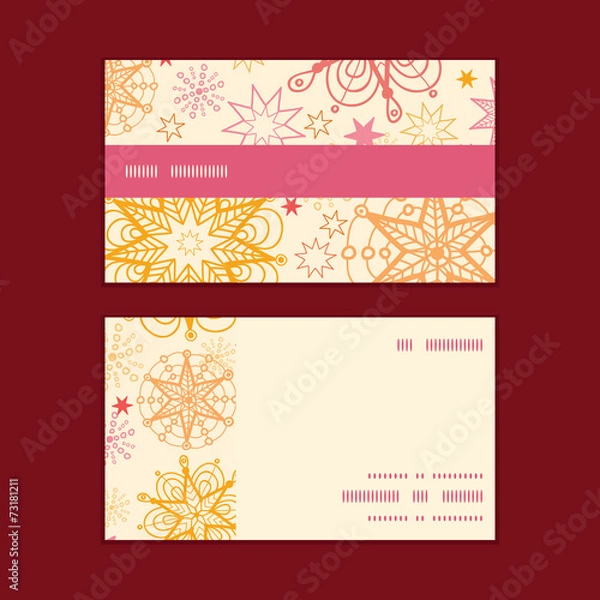 Fototapeta Vector warm stars horizontal stripe frame pattern business cards