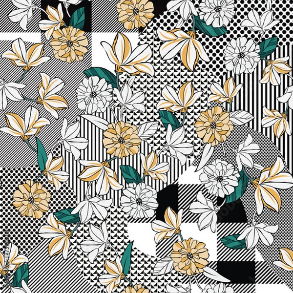 Obraz flower with retro design on background