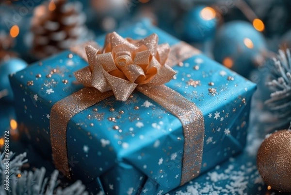 Fototapeta gift box with bow closeup