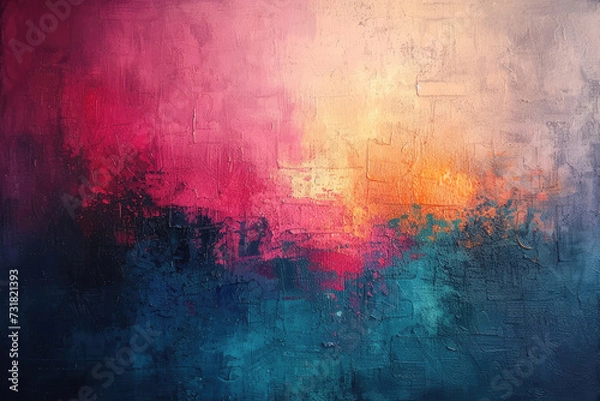 Fototapeta A deeply emotional abstract painting, with layers of paint and texture representing a journey through personal memories and feelings