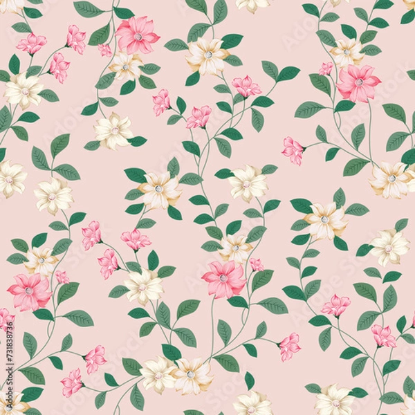 Fototapeta flower with retro design on background