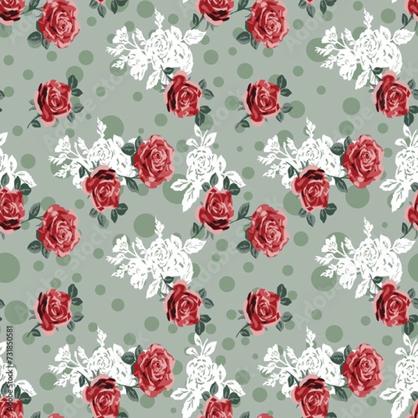 Obraz seamless flower with  design pattern on background