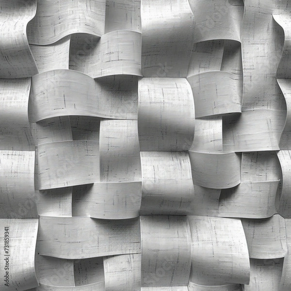 Fototapeta white braided Pattern Tile for seamless backgrounds and for filling surfaces in soft colors, ai generated