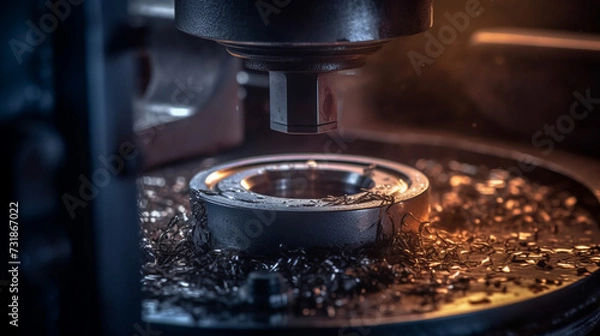 Obraz Morning Energy: The Perfect Cup of Black Gold awaits at Your Own Kitchen Cafe with this Hot Espresso Maker, generative AI