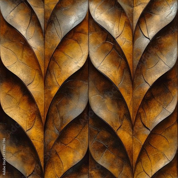 Obraz abstract waves wooden optic Pattern Tile for seamless backgrounds and for filling surfaces, ai generated