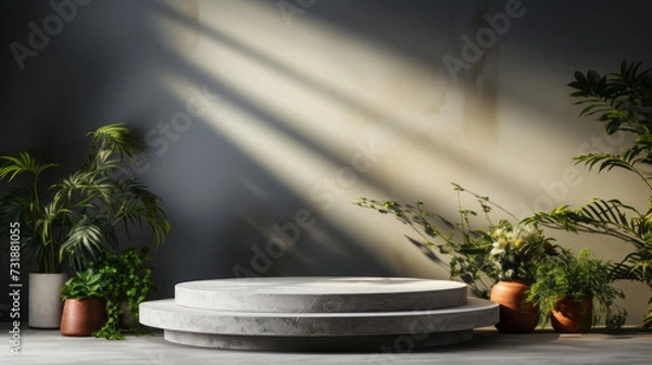 Obraz Nature's Touch: Refresh Your Home's Interior with Lush Plants and Beautiful Pottery Decor, generative AI