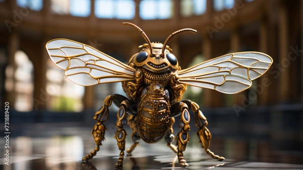 Obraz Buzzing Wonders: Exploring the Intricate World of Insects and Wildlife in Nature's Vibrant Close-up, generative AI