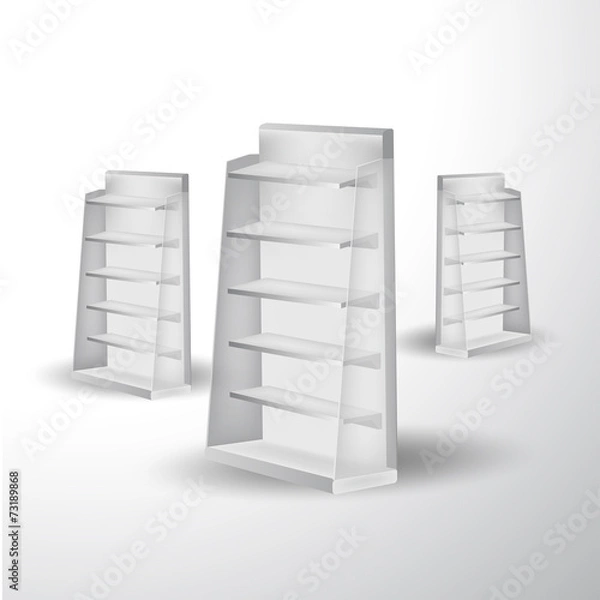 Fototapeta Blank supermarket shelf display