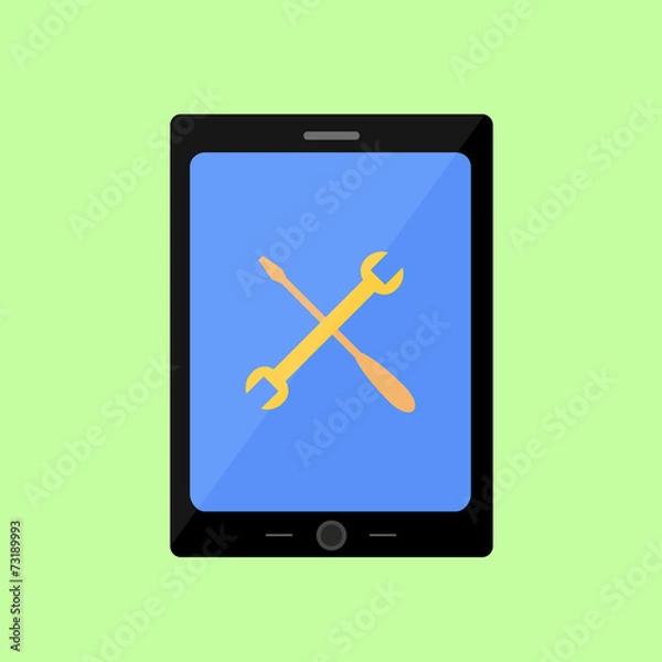 Fototapeta Flat style touch pad with tools