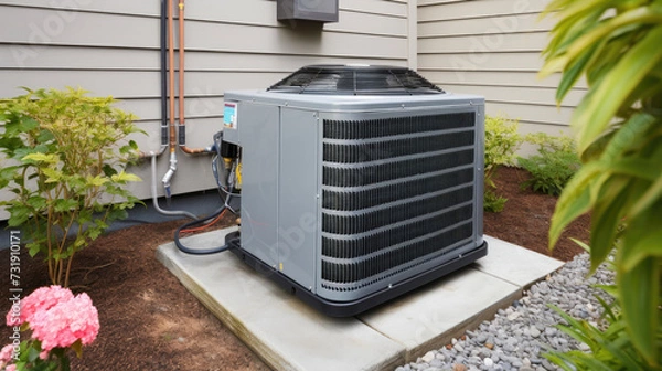 Fototapeta Plumber Installing Ground Heat Pump"
A skilled technician in uniform meticulously installs a ground heat pump, showcasing expertise in cost of living crisis.