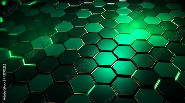 Obraz Abstract green hexagon background