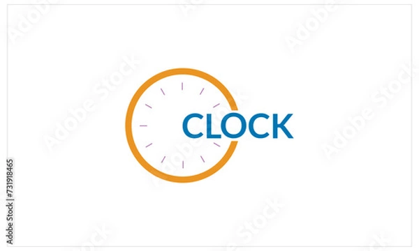 Fototapeta text clock logo vector illustration, creative   clock logo.