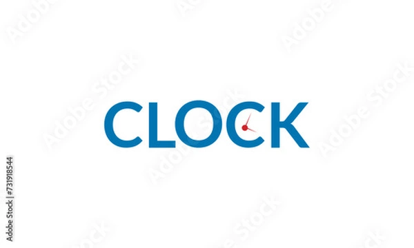 Fototapeta text clock logo vector illustration, creative latter  C   clock logo.