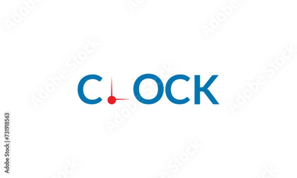 Obraz text clock logo vector illustration, creative latter  L   clock logo.
