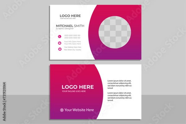 Obraz business card template. Corporate Business Card Layout.