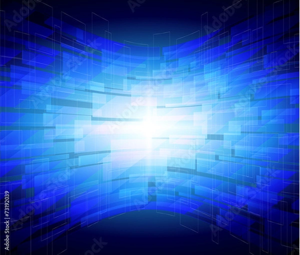 Fototapeta Vector Abstract Technology Background. Digital Global Network Electronic Future Innovation Communication Business Connection. Technology Dark Blue background. Technology Global Network Concept 