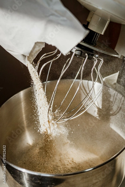 Obraz mixing dough in a bowl