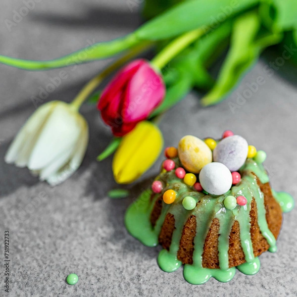 Obraz Easter background with cupcake