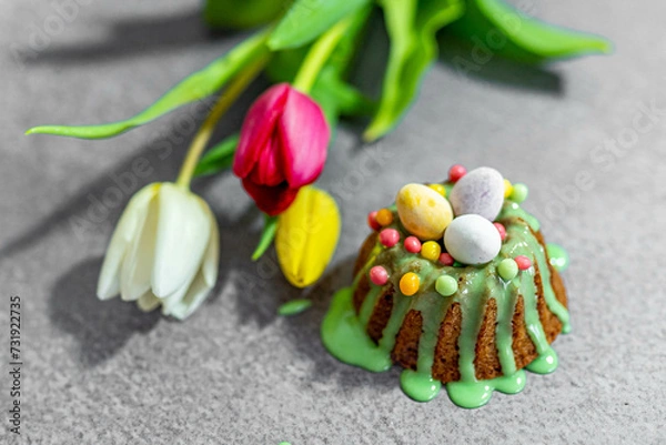 Obraz Easter background with cupcake