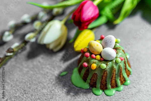 Obraz Easter background with cupcake