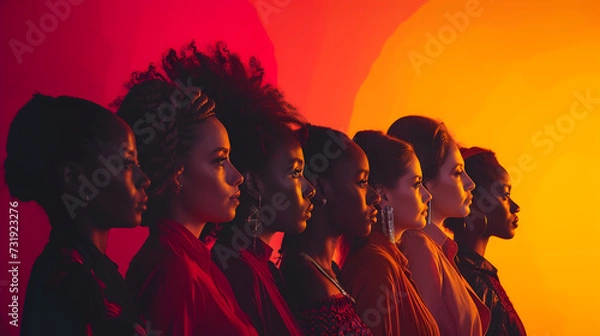 Fototapeta A photo series featuring women of different ethnicities and backgrounds, showcasing diversity


