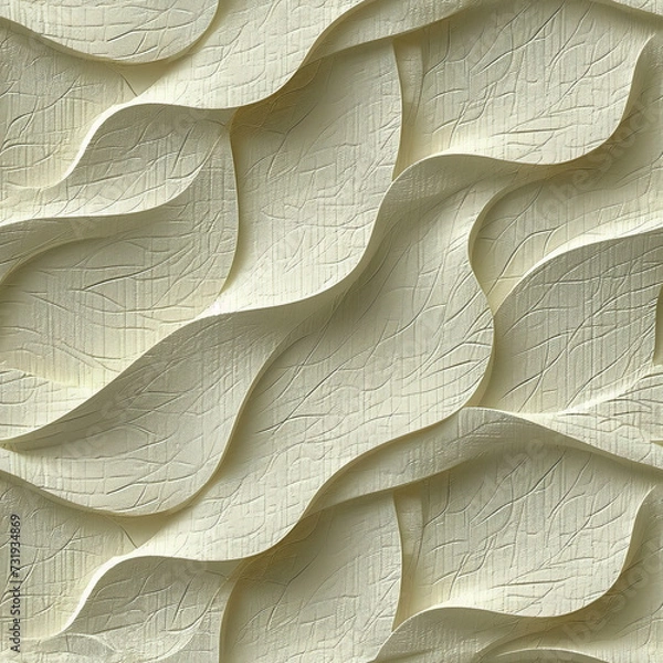 Fototapeta white abstract waves Pattern Tile for seamless backgrounds and for filling surfaces, ai generated