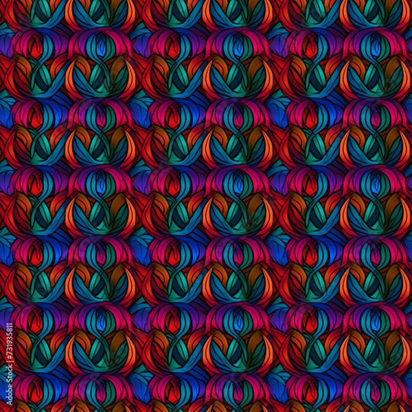 Obraz Abstract Colorful Seamless Pattern design, Textile