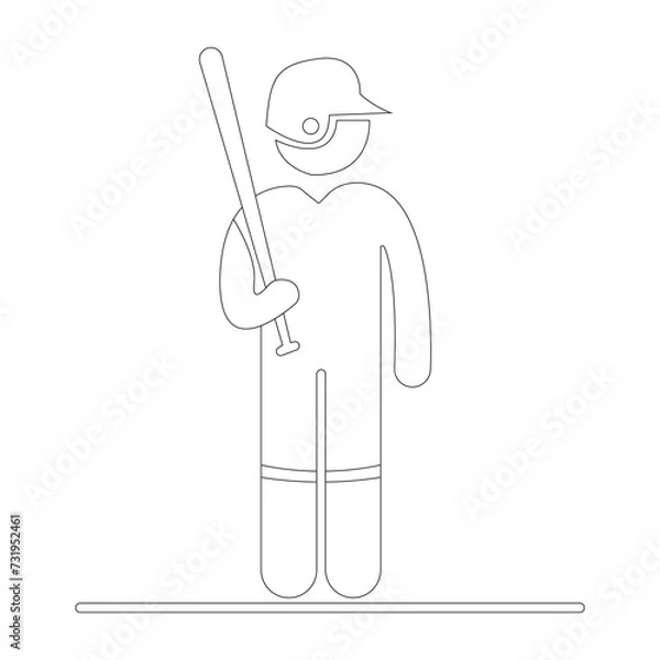 Obraz Cricket umpire man icon vector line art.