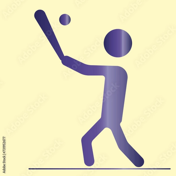 Obraz Batsman cricket icon vector illustration  eps.