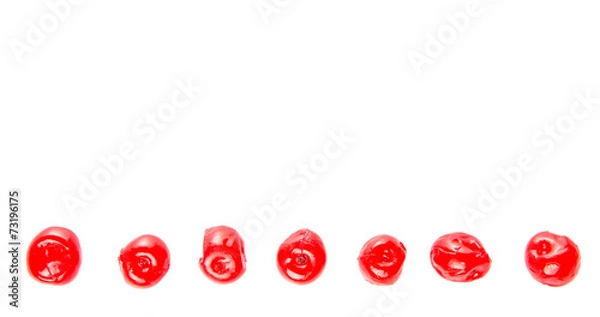 Obraz Preserved cherry fruit over white background