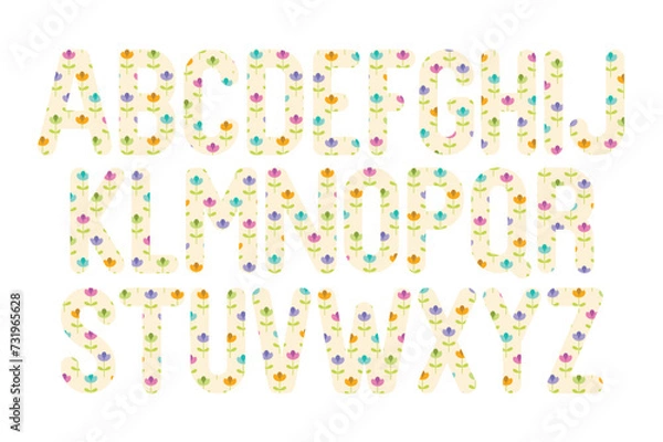 Fototapeta Versatile Collection of Colorful Floral Alphabet Letters for Various Uses