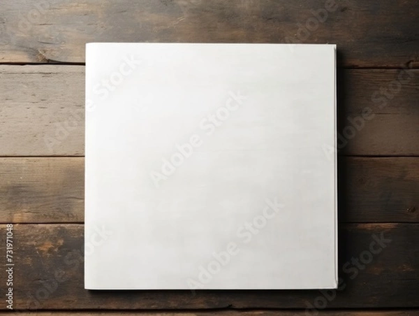 Fototapeta empty paper sheet on grunge wooden texture. perfect for your ideas. may be used as background. 
