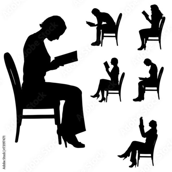 Obraz Vector silhouette of people.