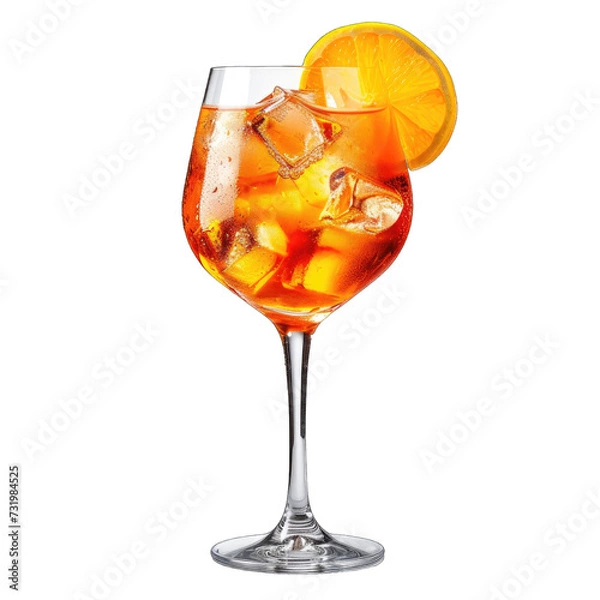 Obraz Delicious aperol spritz isolated on transparent background generative ai
