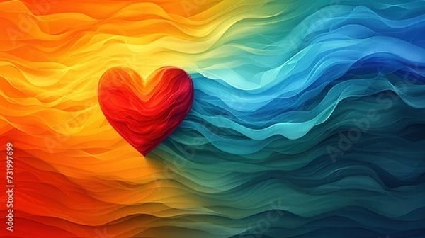 Fototapeta A heart and the lgtbi flag