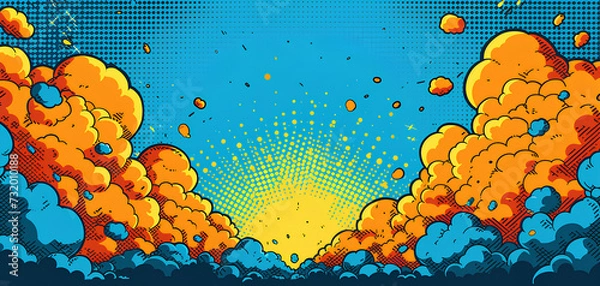 Fototapeta exploison effect comic art style background