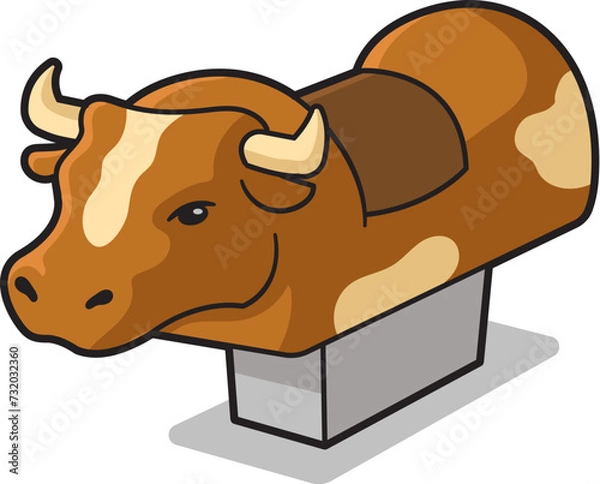 Obraz Mechanical rodeo bull,bucking machine vector illustration isolated on white