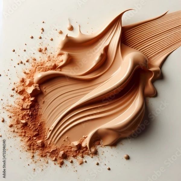 Fototapeta Assorted Shades of Foundation Makeup Strokes on a Neutral Background