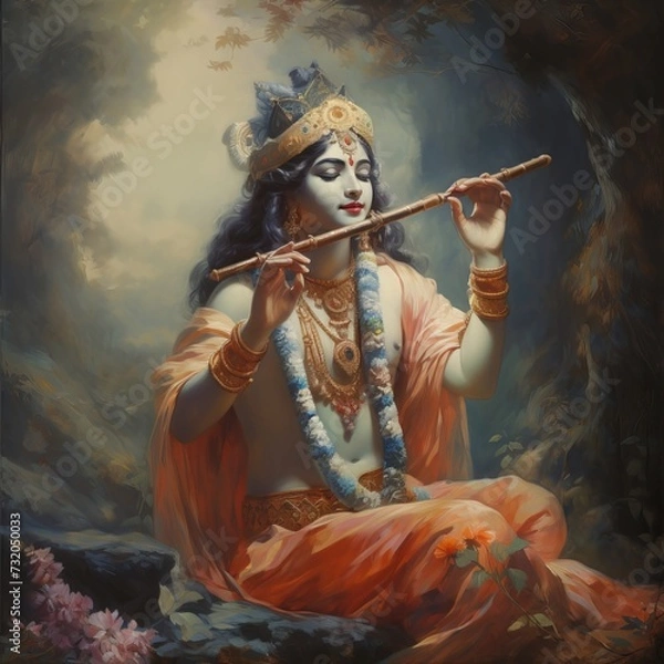 Fototapeta Lord Krishna: Divine Love and Wisdom in Religious Imagery